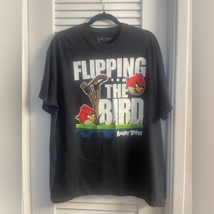 Angry Birds XL Black Tee. Flipping the Bird- “F-U”